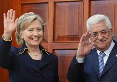 Secretary of State Hillary Clinton meets with Palestinian President Mahmoud Abbas in the West Bank town of Ramallah.