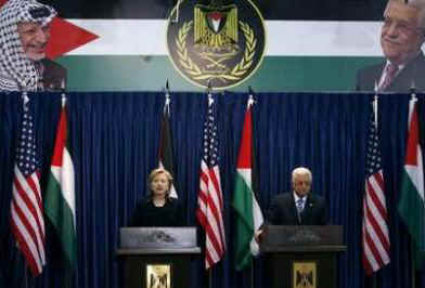 Secretary of State Hillary Clinton meets with Palestinian President Mahmoud Abbas in the West Bank town of Ramallah.