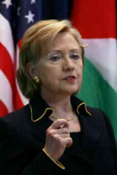 Secretary of State Hillary Clinton meets with Palestinian President Mahmoud Abbas in the West Bank town of Ramallah.