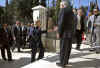 Secretary of State Hillary Clinton meets with Palestinian PM Fayyad in the West Bank town of Ramallah.