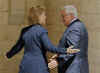 Secretary of State Hillary Clinton meets with Palestinian President Mahmoud Abbas in the West Bank town of Ramallah.