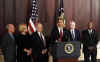 President Obama holds a press conference with Senator John McCain and other Senators to announce a plan for government reform to reduce wasteful spending which accounts for billions of dollars every year.