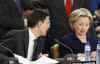 Secretary of State Hillary Clinton in Brussels for round table meetings with NATO foreign ministers.