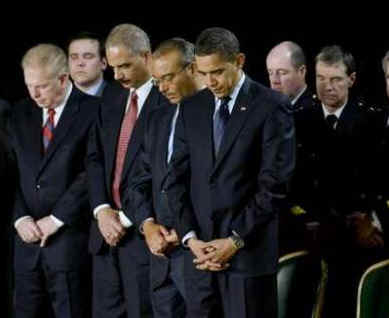 President Barack Obama speaks to the 114th Recruit Class of the Columbus Police Department at the Aladdin Shrine Center in Columbus, Ohio on March 6, 2009. The recruits are an early result of Obama's economic and employment stimulus initiatives.