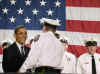 President Barack Obama speaks to the 114th Recruit Class of the Columbus Police Department at the Aladdin Shrine Center in Columbus, Ohio on March 6, 2009. The recruits are an early result of Obama's economic and employment stimulus initiatives.
