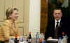 Secretary of State Hillary Clinton meets with Turkish PM Erdogan in Ankara, Turkey on March 7, 2009.