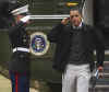 President Barack Obama returns from an overnight stay at Camp David.