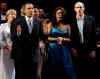 President Obama surprised the audience when he joined entertainers onstage to sing Happy Birthday to Senator Kennedy who attended with his wife Victoria.