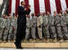 resident Obama speaks to US military personnel at Camp Victory in Baghdad Iraq on April 7, 2009.