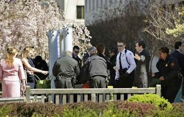 The US Secret Service screened all worshippers as they entered the church.