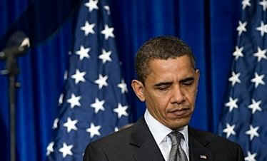 President Barack Obama speaks on the progress of his $48 billion stimulus plan for transportation infrastructure. President Obama was joined by Transportation Secretary Ray LaHood and Vice President Joe Biden at the Department of Transportation.