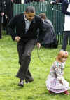 The Obama family celebrated Easter by participating in the traditional White House Easter Egg Roll event on the South Lawn of the White House.