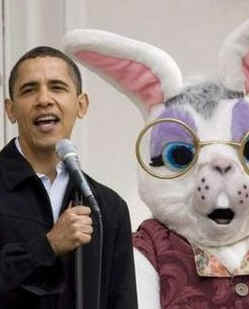 Watch the YouTube of President Obama speaking at the White House Easter Egg Roll on 4/13/09.