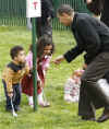 The Obama family celebrated Easter by participating in the traditional White House Easter Egg Roll event on the South Lawn of the White House.