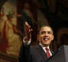 President Barack Obama remarks on the economy in Gaston Hall at Georgetown University in Washington, DC on April 14, 2009.