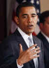 President Barack Obama meets with us taxpayers then holds a press conference in the Roosevelt Room of the White House to discuss tax policies.