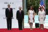 President Barack Obama joins Mexican President Felipe Caldero, Mexico's First Lady, and the Mexican Foreign Minister for a Welcoming Ceremony.