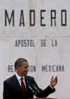 ObamaUN.com - Obama in Mexico City, Mexico - April 2009 International Timeline - President Barack Obama and the World - Change Comes With a New Hope - International News and Photos Related to US President Barack Obama. Photo: President Barack Obama joins Mexican President Felipe Calderon for a Welcoming Ceremony.