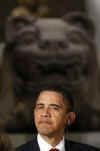 ObamaUN.com - Obama in Mexico City, Mexico - April 2009 International Timeline - President Barack Obama and the World - Change Comes With a New Hope - International News and Photos Related to US President Barack Obama. Photo: President Barack Obama attends a dinner in his honor at the Anthropology National Museum in Mexico City.