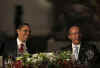 President Barack Obama attends a dinner in his honor at the Anthropology National Museum in Mexico City.