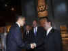 President Barack Obama attends a dinner in his honor at the Anthropology National Museum in Mexico City.