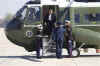 President Barack Obama leaves the Oval Office of the White House to board Marine One.