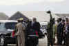 President Barack Obama arrives on Air Force One at Port of Spain airport in Trinidad and Tobago on April 17, 2009.