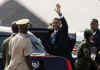 President Barack Obama arrives on Air Force One at Port of Spain airport in Trinidad and Tobago on April 17, 2009.
