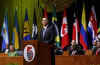 President Barack Obama speaks at the opening of the 5th Summit of the Americas in Port of Spain, Trinidad and Tobago.