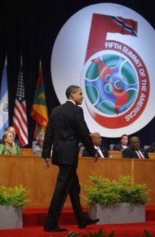 President Barack Obama speaks at the opening of the 5th Summit of the Americas in Port of Spain, Trinidad and Tobago.