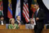 President Barack Obama speaks at the opening of the 5th Summit of the Americas in Port of Spain, Trinidad and Tobago.