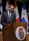 ObamaUN.com - Obama in Port of Spain, Trinidad & Tobago - April 2009 International Timeline - President Barack Obama and the World - Change Comes With a New Hope - International News and Photos Related to US President Barack Obama. Photo: President Barack Obama speaks at the opening of the 5th Summit of the Americas in Port of Spain, Trinidad and Tobago.