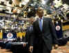 President Barack Obama arrives with Canadian Prime Minister Stephen Harper on the second day of the 5th Summit.