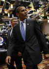 President Barack Obama arrives with Canadian Prime Minister Stephen Harper on the second day of the 5th Summit.