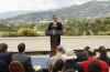 President Obama speaks at a news conference on the rooftop of his hotel in Port of Spain, Trinidad and Tobago on April 19, 2009.