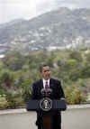 ObamaUN.com - Obama in Port of Spain, Trinidad & Tobago - April 2009 International Timeline - President Barack Obama and the World - Change Comes With a New Hope - International News and Photos Related to US President Barack Obama. Photo: President Obama speaks at a news conference on the rooftop of his hotel in Port of Spain, Trinidad and Tobago on April 19, 2009.