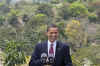 President Obama speaks at a news conference on the rooftop of his hotel in Port of Spain, Trinidad and Tobago on April 19, 2009.