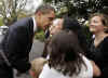 White House Press Secretary Robert Gibbs was met by several family members on the South Lawn of the White House.