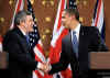 President Barack Obama and UK PM Gordon Brown speak at a joint news conference at the Foreign and Commonwealth Office in London.