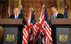 President Barack Obama and UK PM Gordon Brown speak at a joint news conference at the Foreign and Commonwealth Office in London.