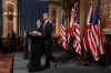 President Barack Obama and UK PM Gordon Brown speak at a joint news conference at the Foreign and Commonwealth Office in London.