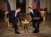 US President Barack Obama meets with Russian President Dmitry Medvedev at Winfield House in London.