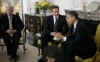 President Barack Obama meets with Conservative Party Leader David Cameron at Winfield House in London.