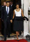 President Barack Obama and First Lady Michelle Obama leave 10 Downing Street where their day first started.