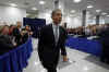 President Barack Obama arrives to speak to CIA employees at CIA Headquarters in Langley, Virginia on April 20, 2009.