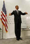 President Barack Obama speaks to CIA employees at CIA Headquarters in Langley, Virginia on April 20, 2009.