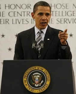Watch the White House YouTube of Obama's Remarks at CIA Headquarters on April 20, 2009.
