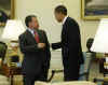 US President Barack Obama meets with Jordan's King Abdullah II at the White House.