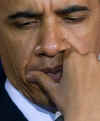 President Barack Obama attends the Holocaust Days of Remembrance in the Rotunda of the Capitol on April 23, 2009.
