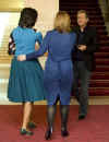 First Lady Michelle Obama joins Sarah Brown, the wife of UK PM Brown, and other spouses of G20 leaders at a special performance of Giselle at the Royal Opera House in London on April 2, 2009.